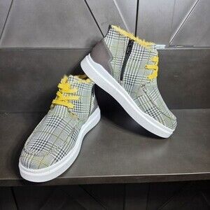 Romika Helsinki Plaid Boots With Yellow Faux Fur EU38 US Womens 7-7.5